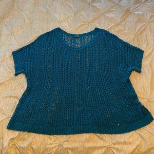 Teal crochet top